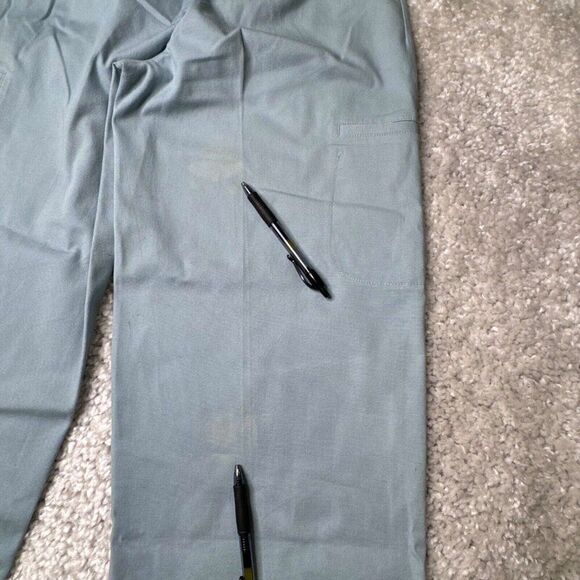 Eileen Fisher Organic Cotton Canvas Wide Leg Crop Pant Blue FLAWS - Picture 5 of 7